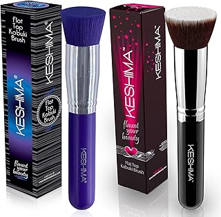 KESHIMA - Brochas de base Kabuki negras y mor...