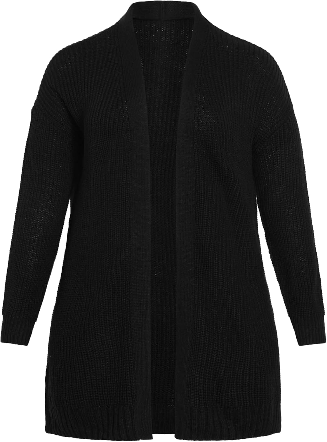 Avenue Women's Plus Size Boyfriend Rib Knit Open Front Cardigan - Image 4