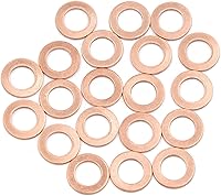 Vista 46 de X AUTOHAUX Anillo de sellado plano de cobre métrico M6 x 0.354 in x 0.039 in para tuerca de tornillo