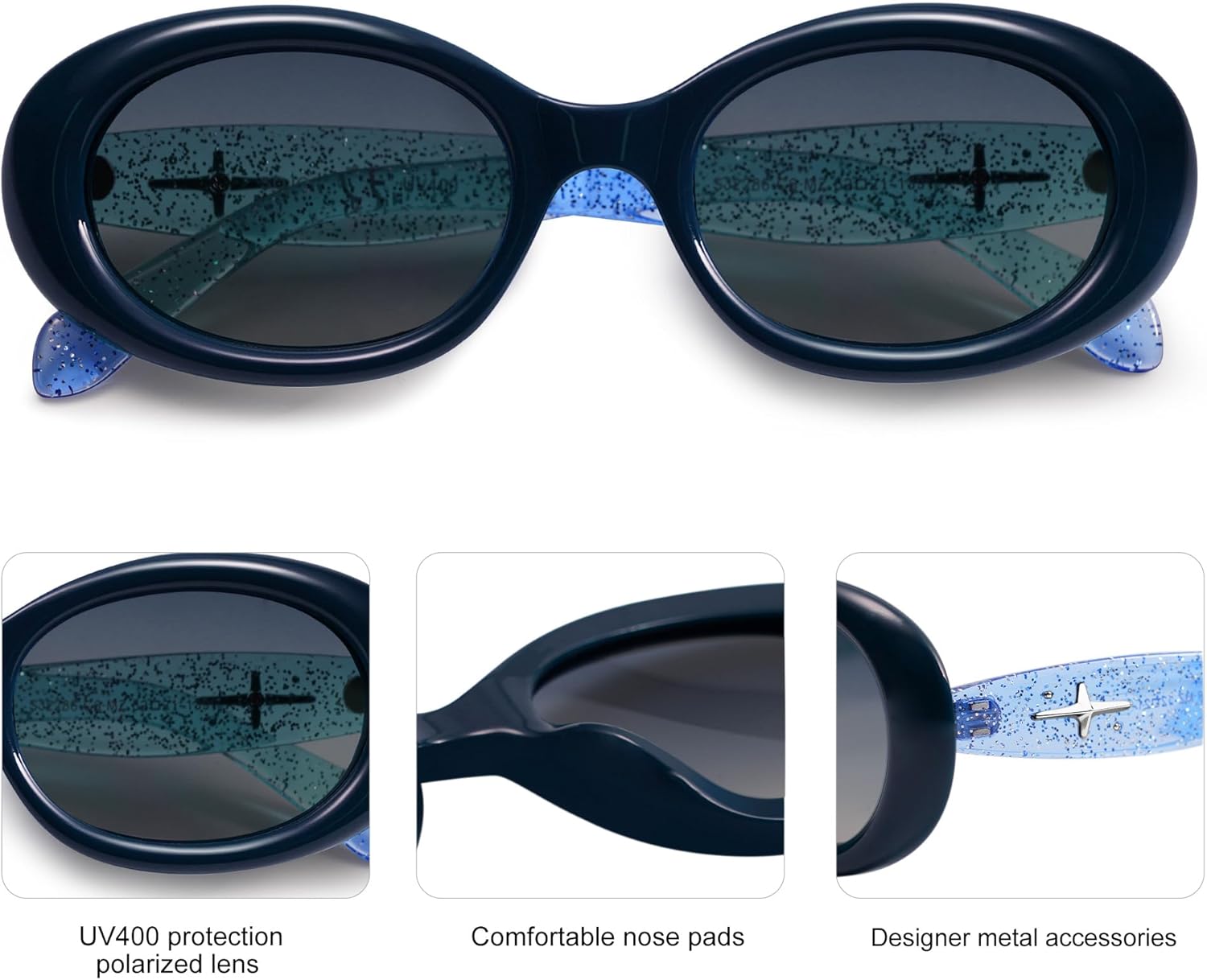 SOJOS Small Retro Oval Polarized Sunglasses for Women Men 90s Vintage UV400 Protection Tiny Sun Glasses SJ2286 - Image 4