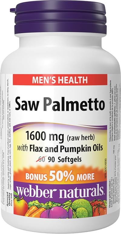 Webber Naturals Saw Palmetto 160 mg, 90 Softgel