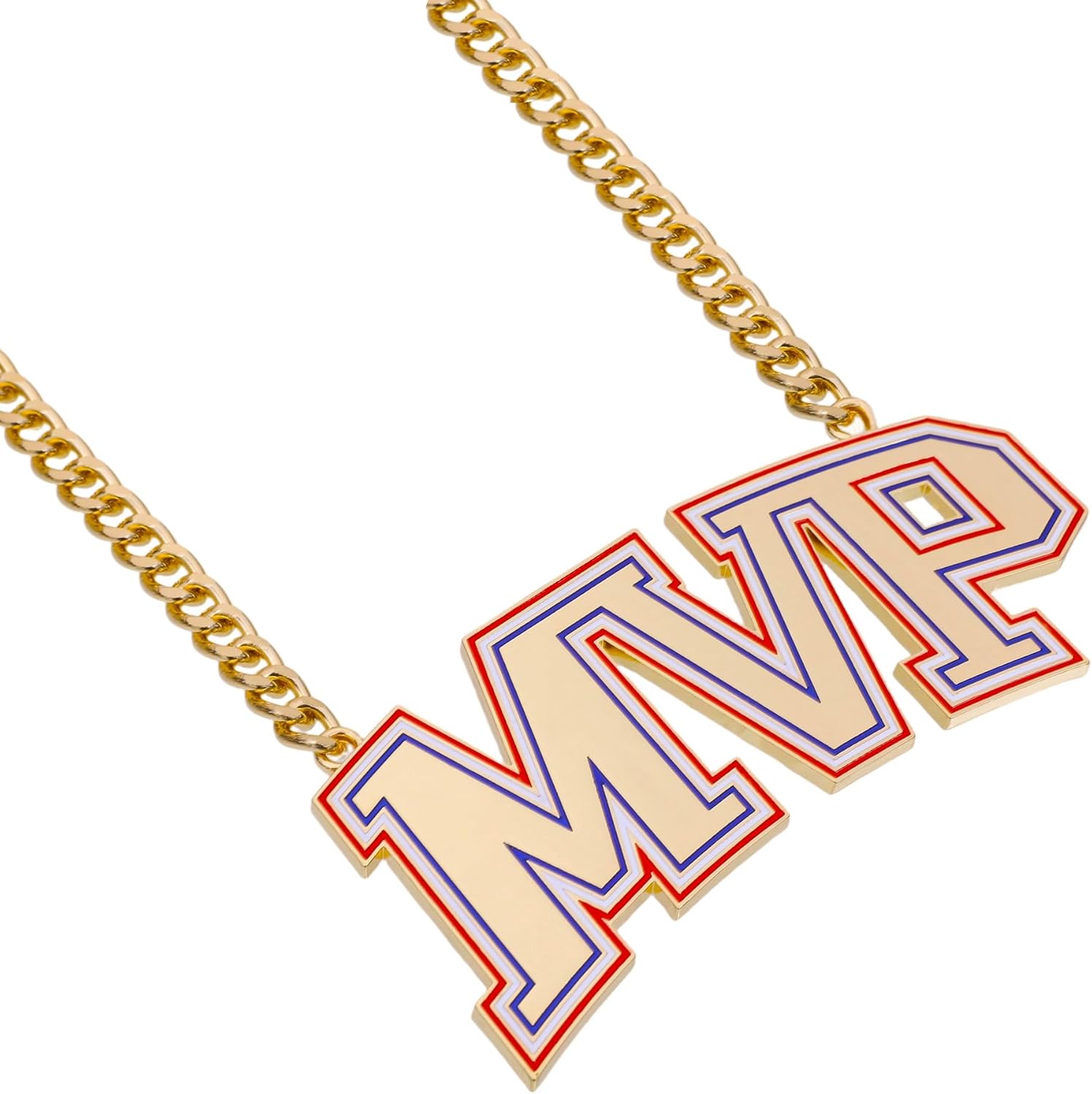MVP Chain Medal 6" Big Champion Award Necklace Trophy Baseball Basketball Football Soccer Softball Volleyball Sports Competitions Prize Gifts and Party Favors