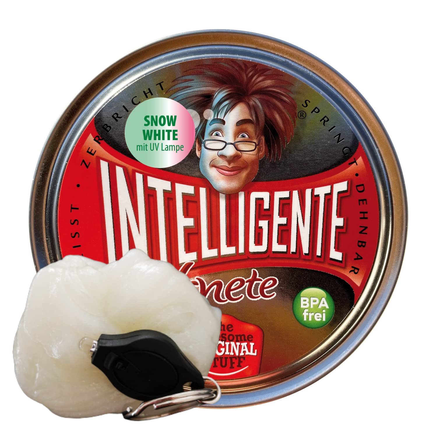Intelligente Knete - Mega effects including black light lamp colour change / light (snow white 80 g), green