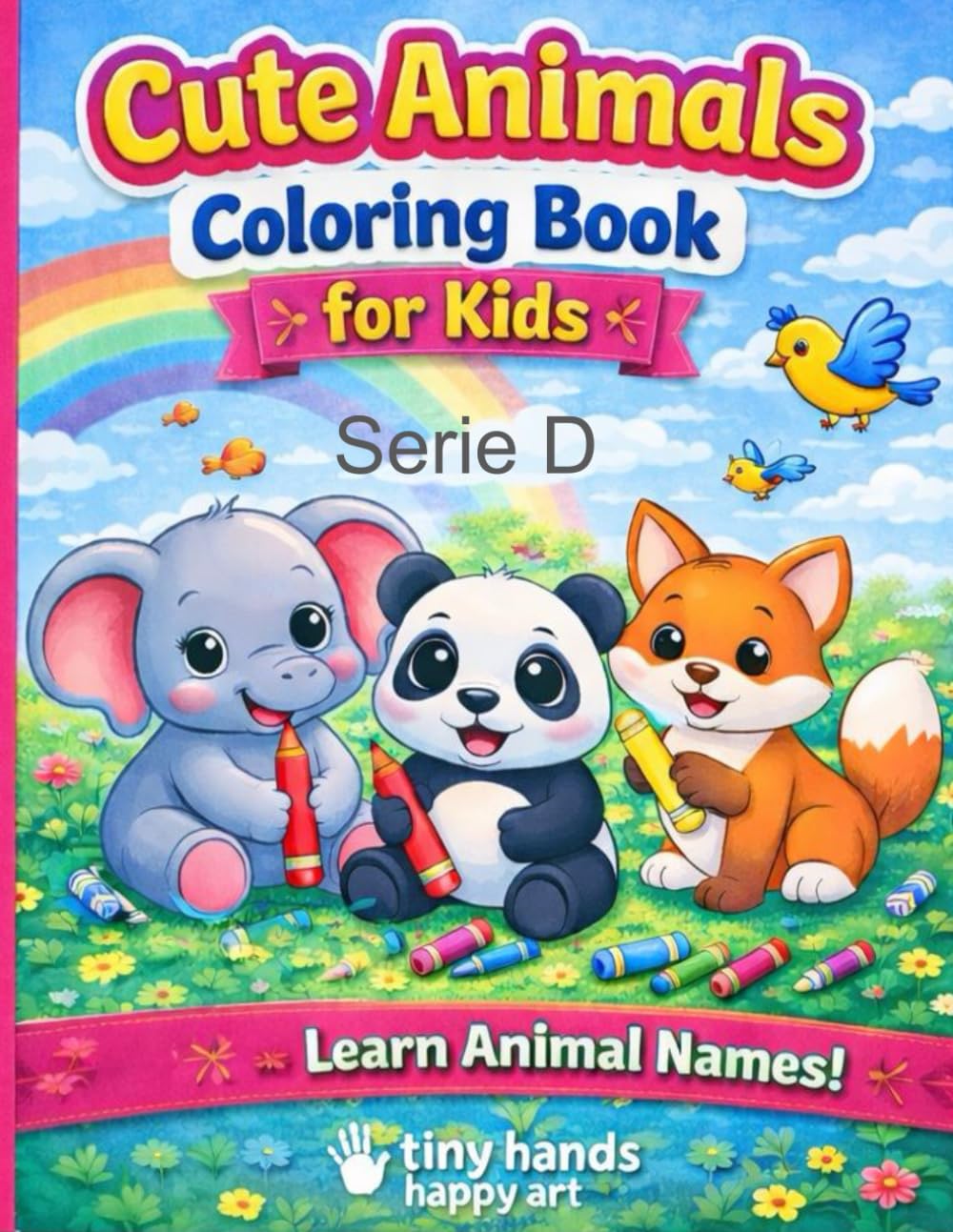 Cute Animals Coloring Book for Kids: Color & Learn Animal Names! | 30 Single-Sided Pages | Ages 2-8