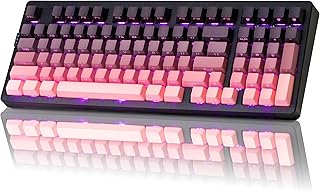 ZORNHER ZH980 メカニカルキーボードワイヤレス、95%ピンククリーミーキーボード、ナンバーパッド付き、ゲーミングキーボード、ナンバーパッド付き、ライトアップPBTキーキャップ、クリーミーサウンドリニアスイッチ、フルサイズ。
