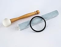 Vista 6 de Leize Juego de 7 cuencos de cristal de cuarzo impecables de 6 a 12 pulgadas con fundas de transporte resistentes y mazo de gamuza