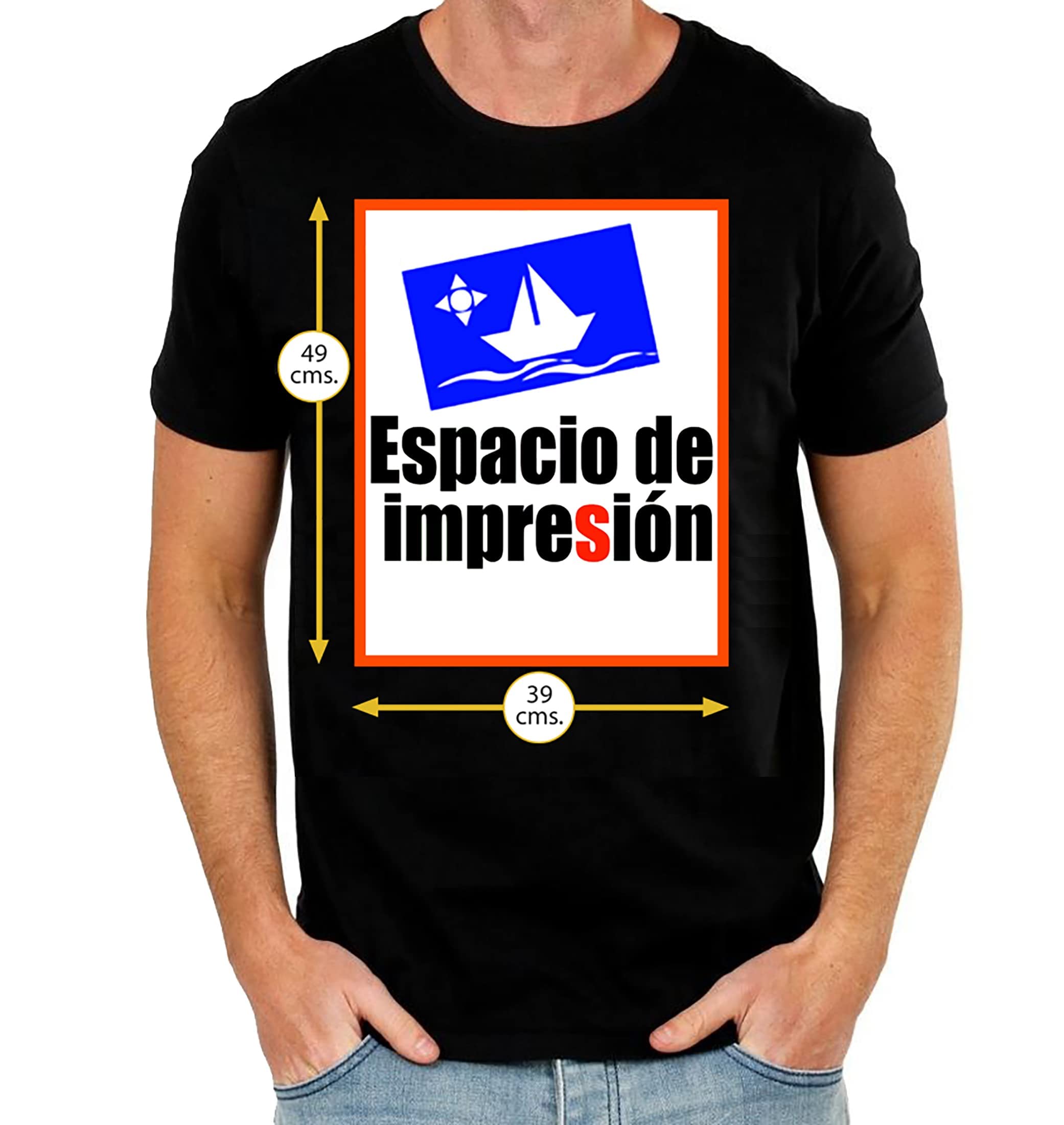 HD DHISPANIA Camiseta Personalizada Hombre - Manga Corta -100% Algodón- impresión Directa a Prenda para Conseguir la Imagen mas nítida traspirable-Puedes Elegir Algodon ORGANICO