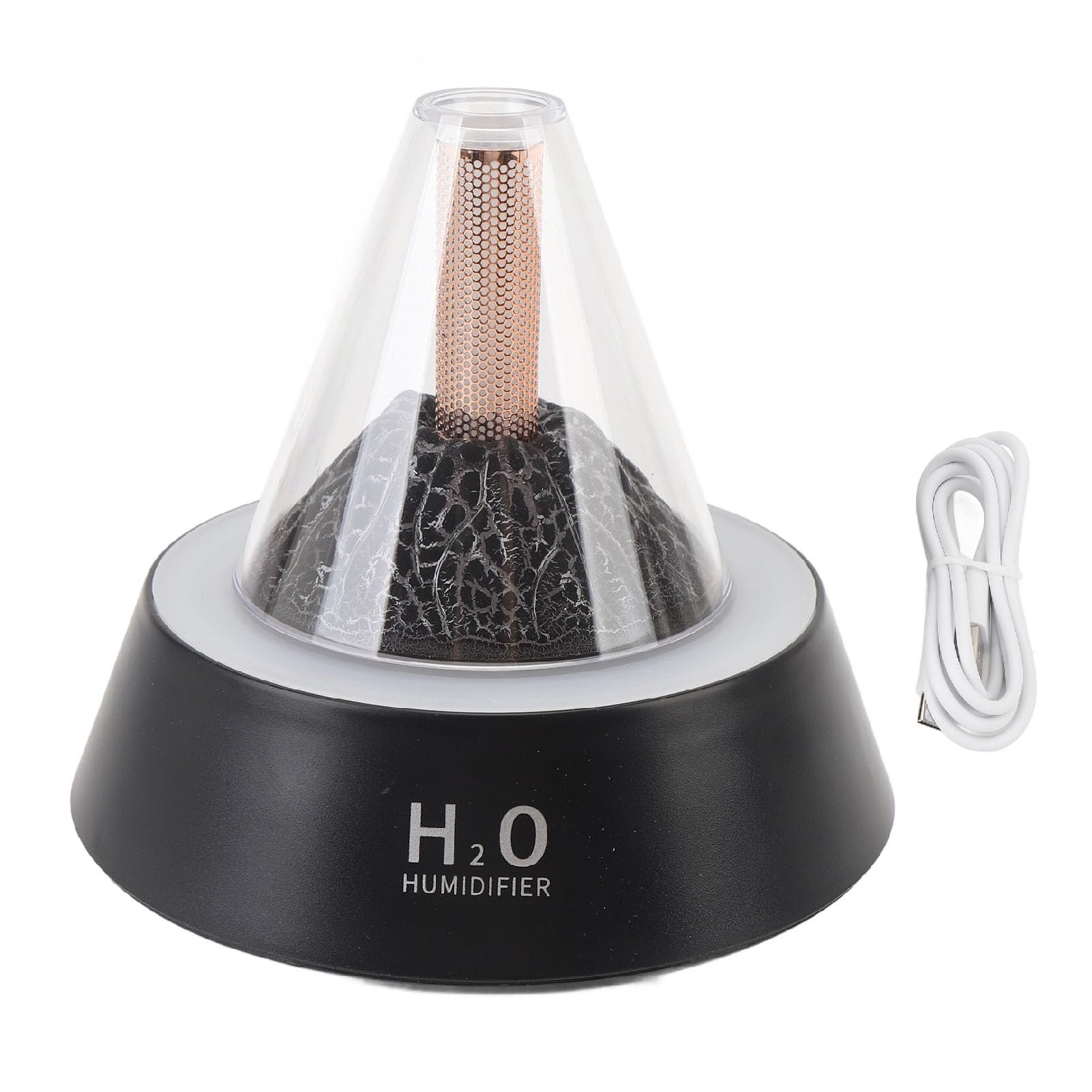 Dyfuzor olejków eterycznych Volcano, nawilżacz powietrza, 80 ml, dyfuzor aromaterapeutyczny z ciepłym światłem RGB, bezwodny, z automatycznym wyłączaniem, do domu, sypialni,