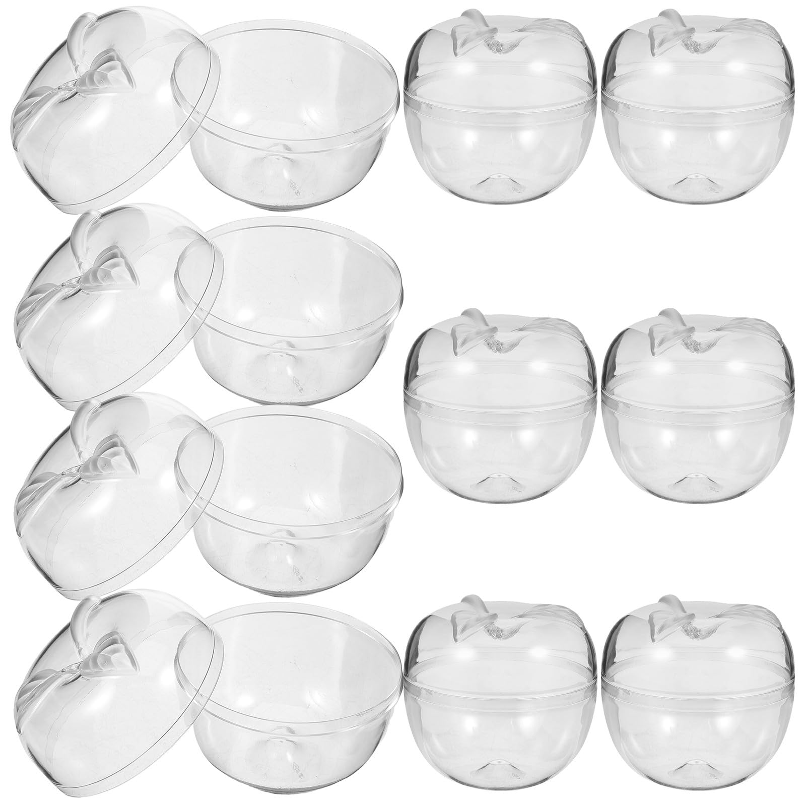 Caja de Dulces Navideña Transparente de Plástico, 10 Piezas
