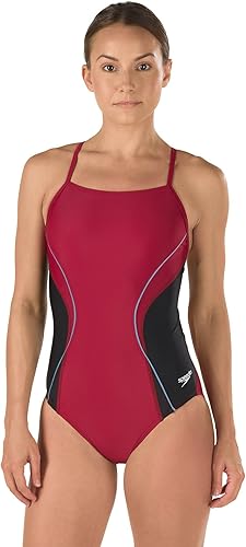 Speedo Power Flex Eco Revolve Splice Energy Back Traje de baño de mujer, de una pieza