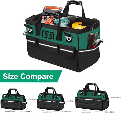 Miniatura 5 de Bolsa organizadora de herramientas para hombres, bolsas de herramientas pequeñas de boca ancha, bolsa de herramientas de mango suave de 14 pulgadas,