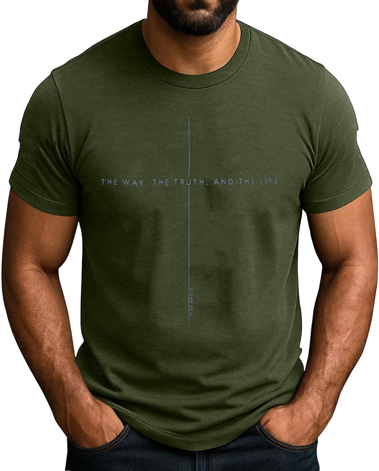 RTRDE Men's Jesus Cross Print T Shirt Short Sleeve Faith Inspirational Graphic Tshirts, S-2XL
