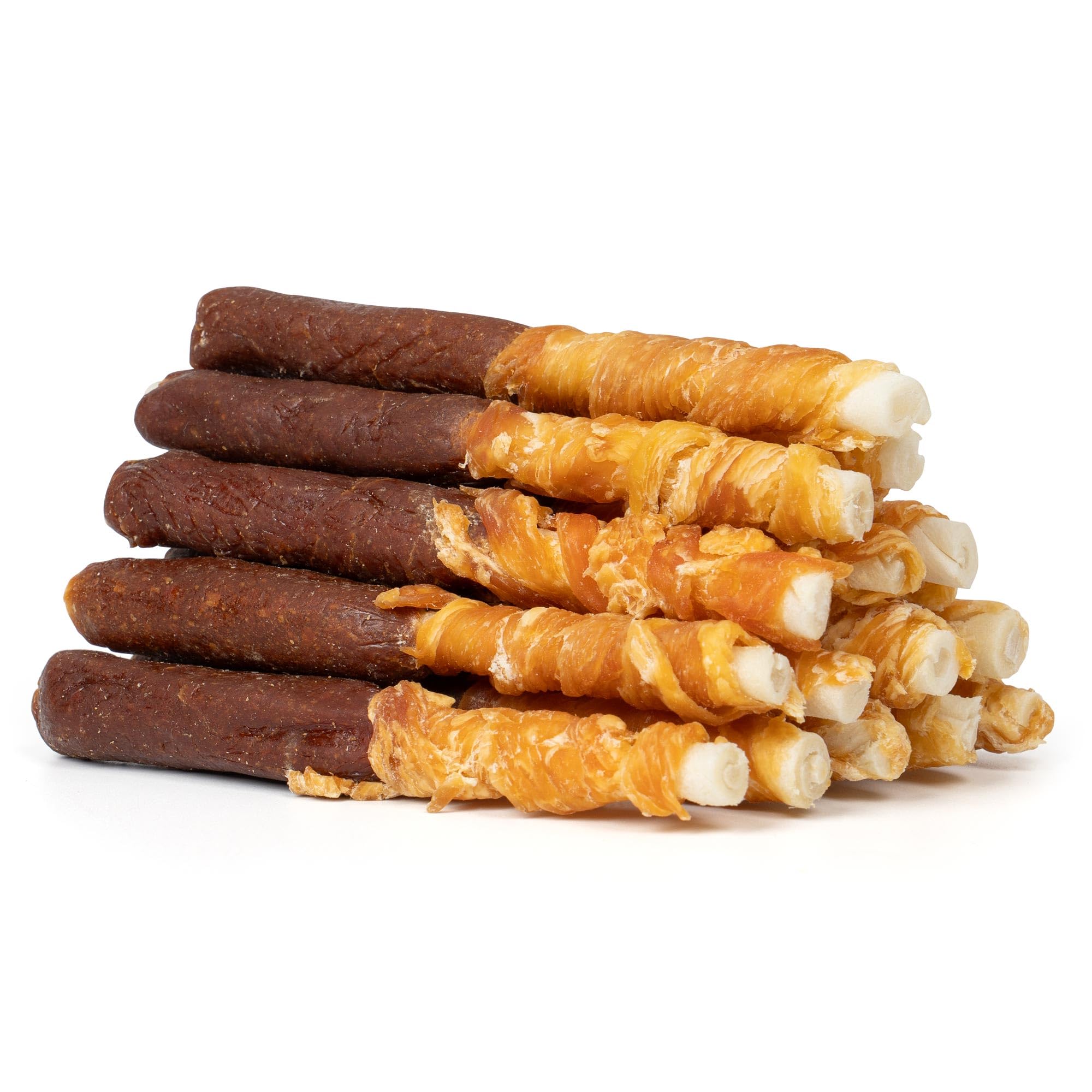 MON2SUN Dog Treats, 5 Inch Double Flavor Chicken &amp; Liver Rawhide Sticks