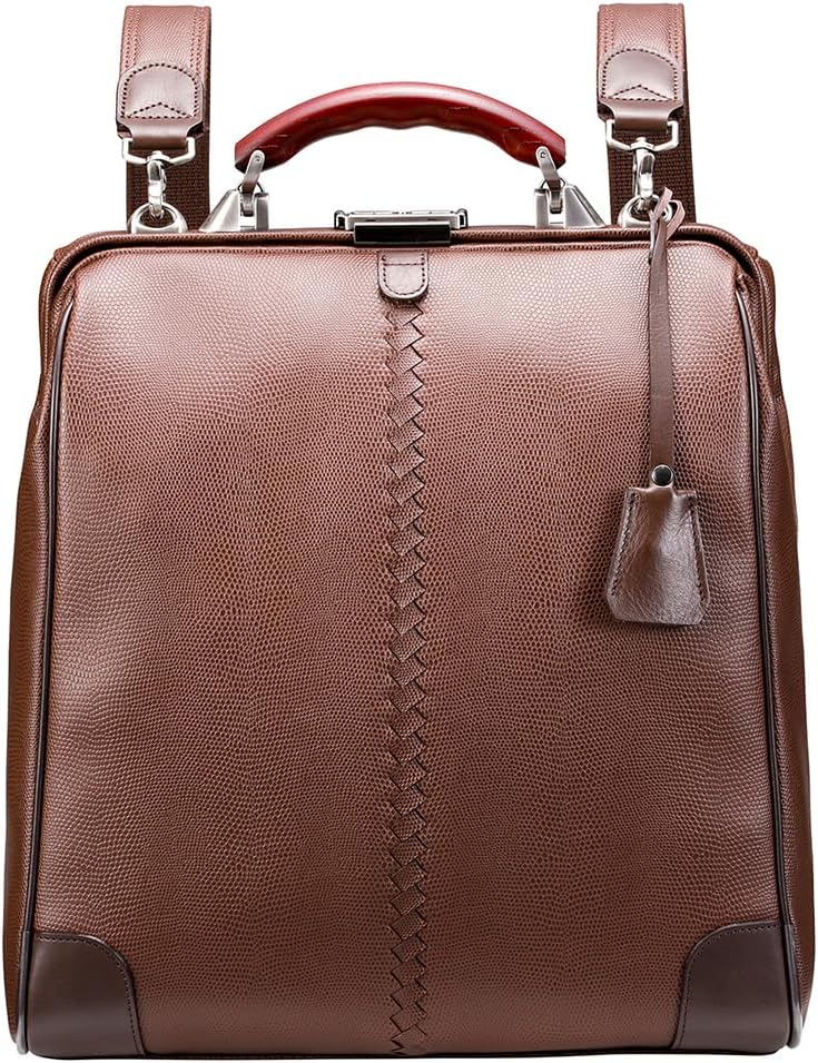 YOUTA Lizard Men's Vertical Doctor Bag, Toyooka Kaban, Made in Japan
