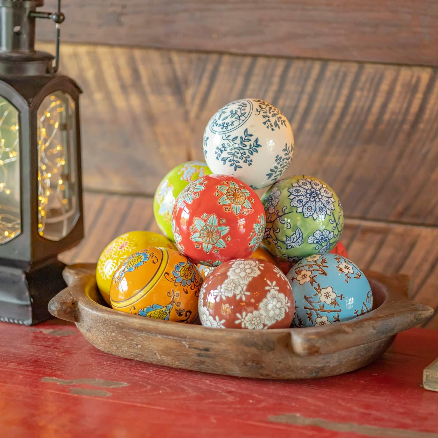 Zaer Ltd. Decorative Ceramic Porcelain Sailor Balls Tsugo Collection (Pack of 12, 4-Inch Colorful Balls)