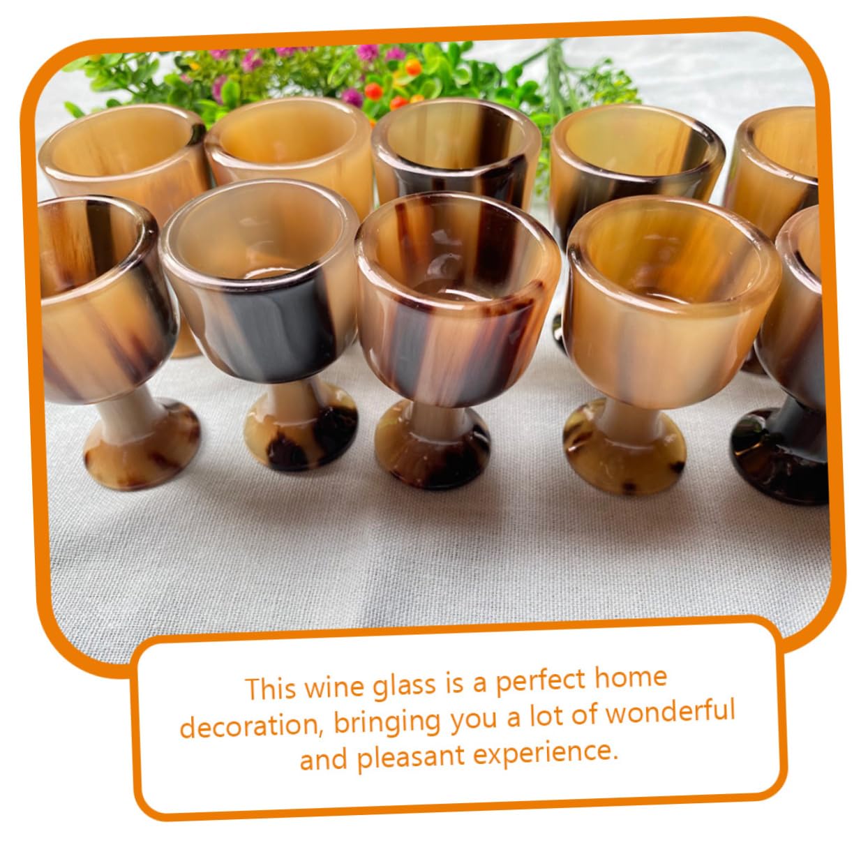 Cabilock 3 Copas De Cuerno Resistentes para Beber Vino Hechas De Material Decorativo.