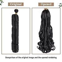 Vista 4 de COOKOO Cabello rizado francés de 10 pulgadas, prerizado, paquete de 9 rizos franceses, trenzas sueltas, cabello trenzado para trenzas de caja