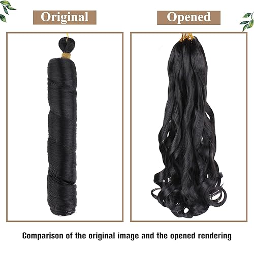 Miniatura 4 de COOKOO Cabello rizado francés de 10 pulgadas, prerizado, paquete de 9 rizos franceses, trenzas sueltas, cabello trenzado para trenzas de caja