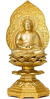 仏像 阿弥陀如来座像 15cm(金メッキ/24金) 仏師：牧田秀雲 原型＿『天台宗』 高岡銅器(あみだにょらい座)