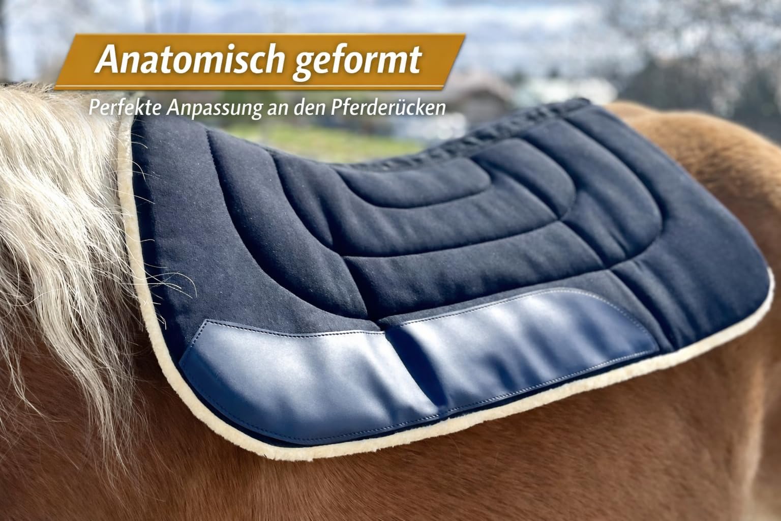 Westernpad anatomisch 78 cm schwarz – dick gepolstertes Sattelpad 3,5 cm – stoßdämpfend & robust – Western Sattelunterlage für Pferd, Training & tägliche Arbeit
