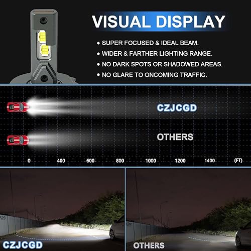 Miniatura 2 de CZJCGD Bombillas LED para faros delanteros H4 9003 HB2 Universal, bombilla de luz baja y alta, luz blanca fría 500% más brillante, bombillas