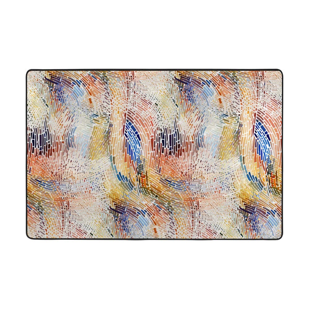 Tapis abstrait coloré grand tapis de salon velours corail Ruchen maison 80x58