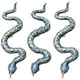 iShyan Inflatable Snake,3 Pack Fake Snakes 37.4 inch Large Inflatable Snakes for Garden Pool Halloween Decoration