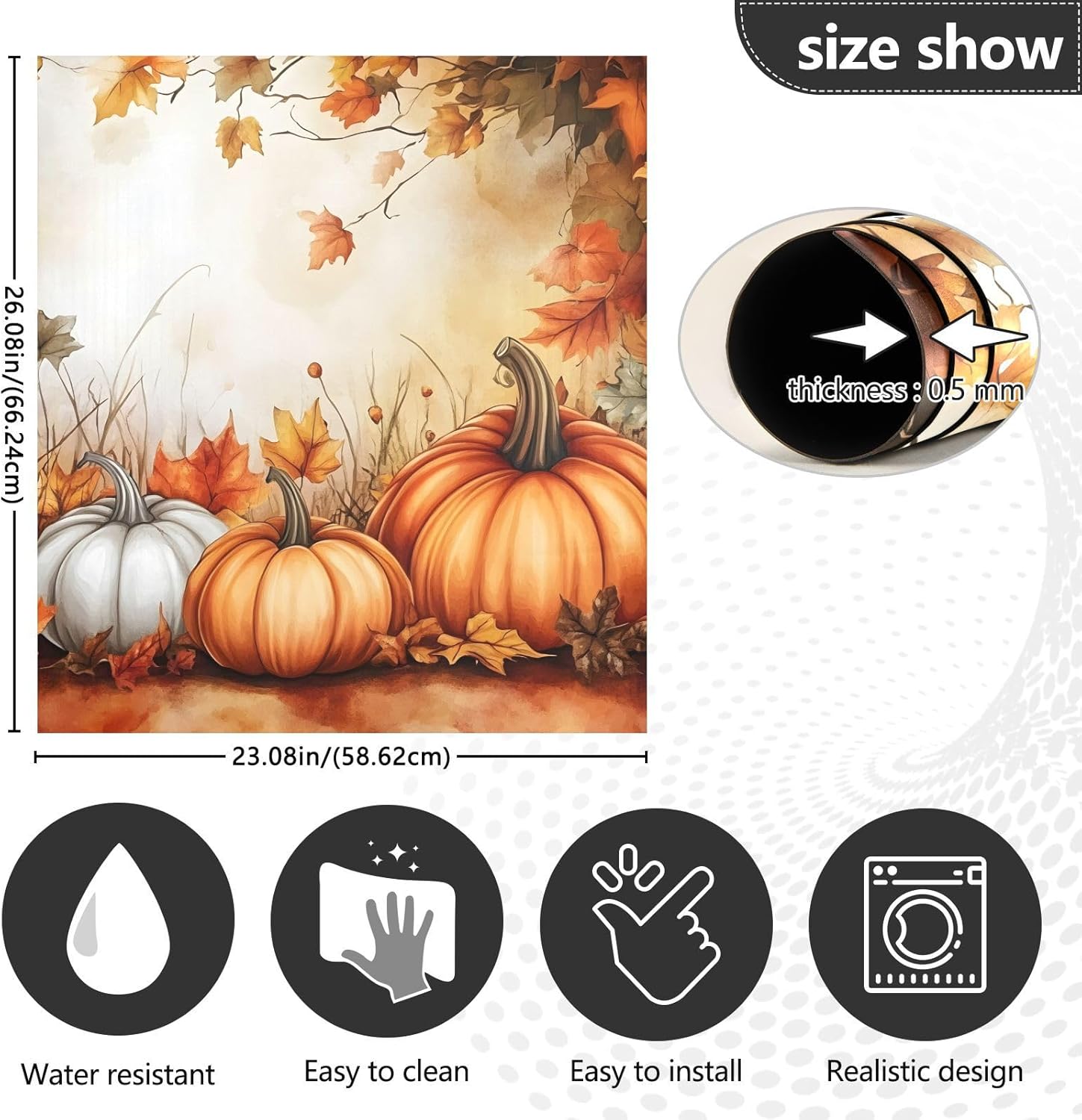 Fall Dishwasher Magnet Cover Fall Pumpkin Print Refrigerator Magnets for Home Kitchen Decoration Washing Machine Sticker