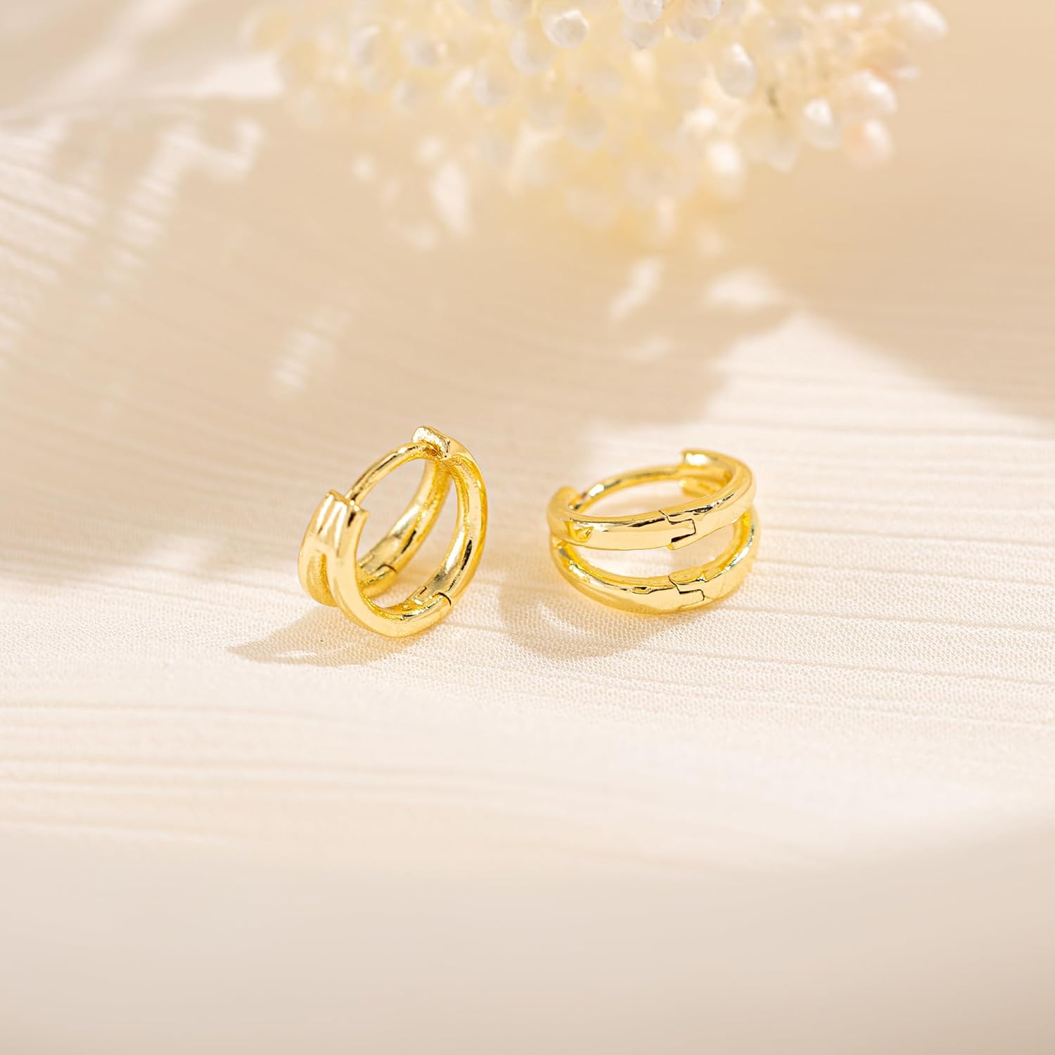 Gold Huggie Earrings for Women-14k Gold/Silver/Rose/Black Plated Heart Hoop Earrings Hypoallergenic Lightweight Hoops Gifts - Image 5