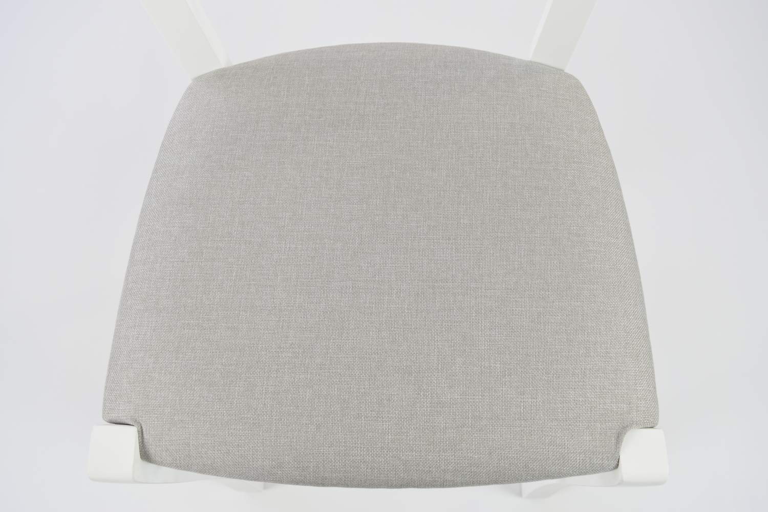 t m c s Tommychairs - Set 4 sedie modello Cuore per cucina bar e sala da pranzo, robusta struttura in Legno di faggio laccato bianco e seduta rivestita in tessuto colore grigio perla