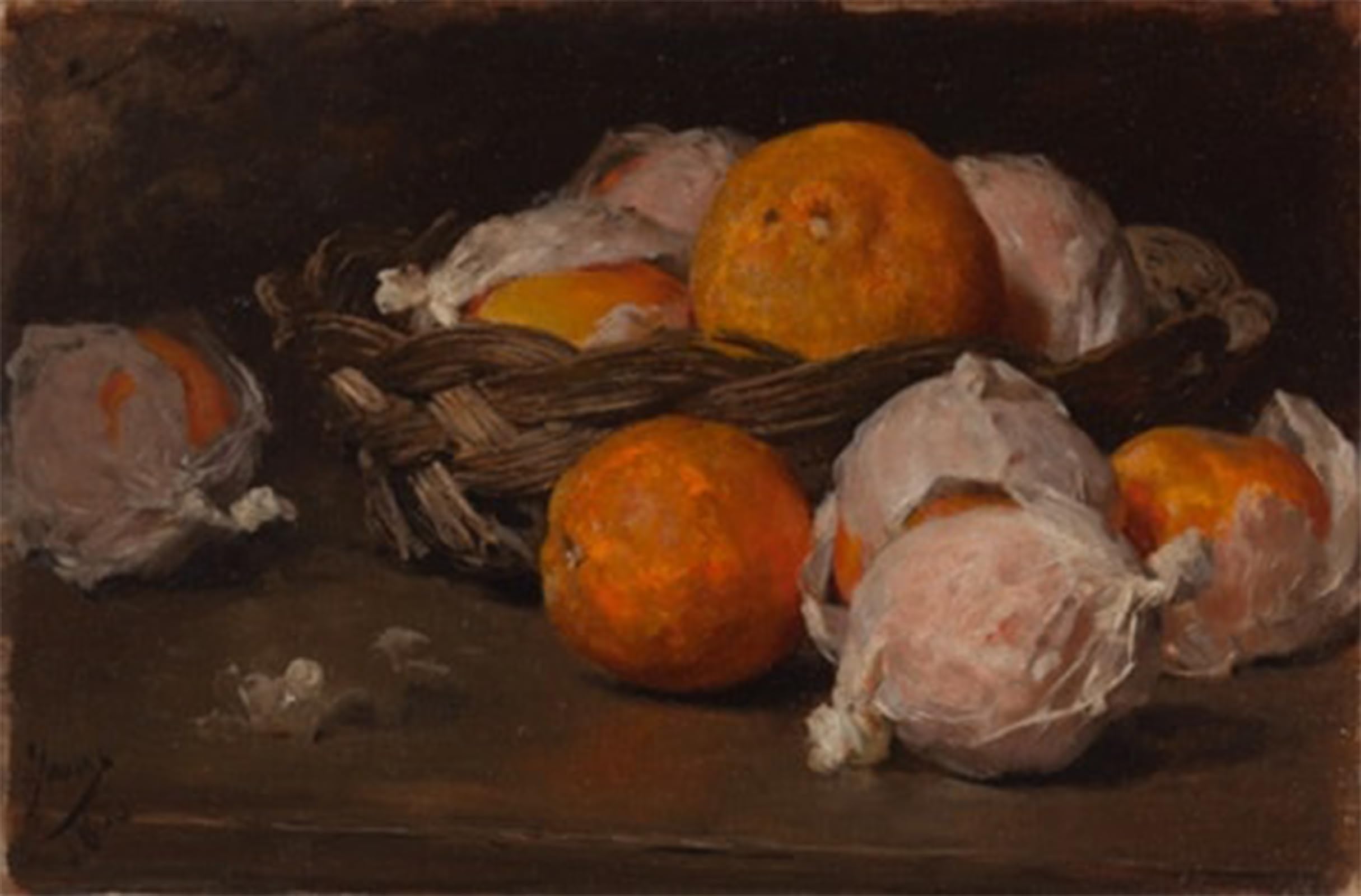 ARTXLXXBN Famous Painting Canvas Artwork Graffiti Print Still Life of Oranges Eugène Joors Portrait Canvas Image for Home Decor 60x90cm