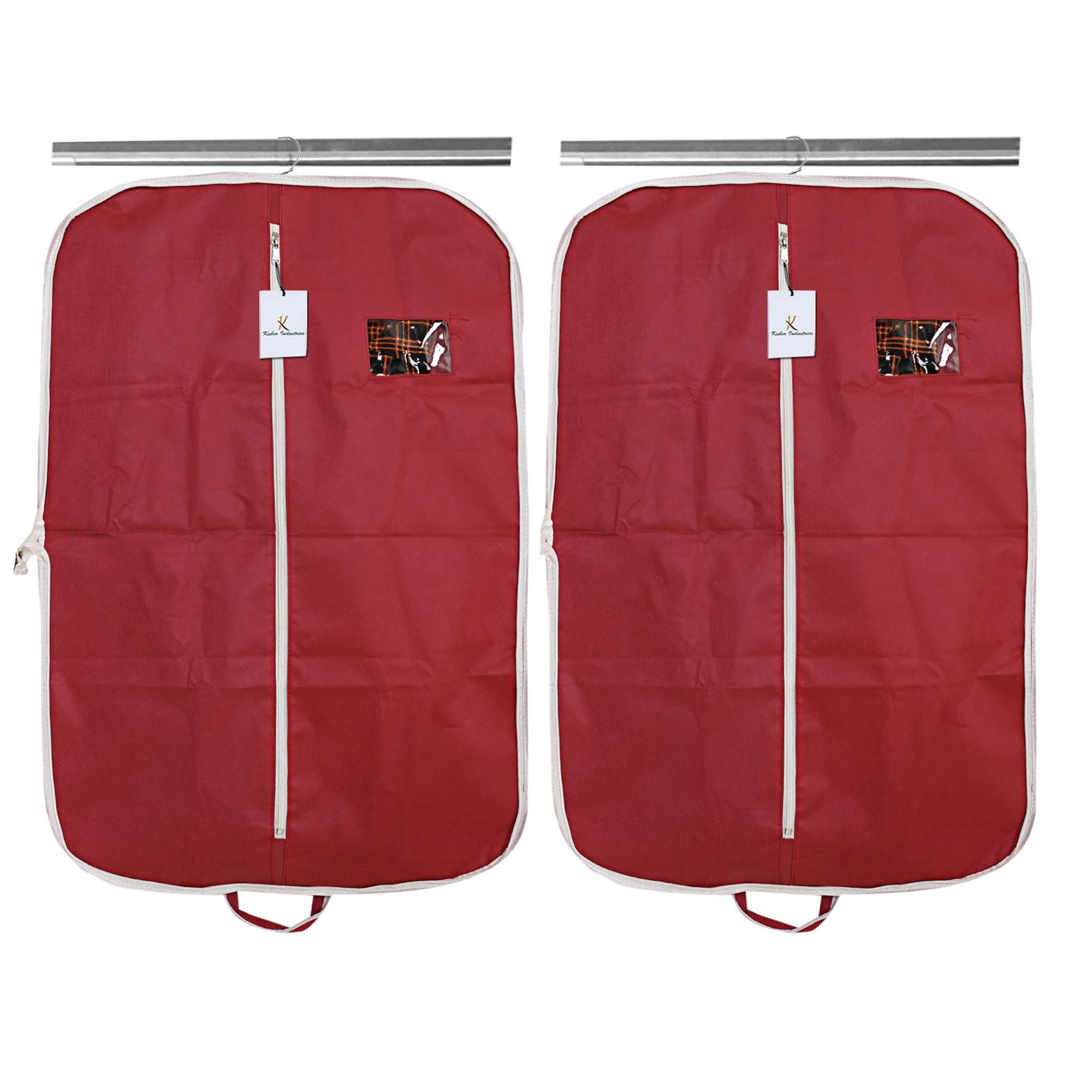 Kuber Industries Pack of 2 Coat Cover | Suit Covers with Zip for Men | Foldable Blazer Bags | Dustproof Storage Bag for Clothes | Maroon (B0DB1MKTHG) Amazon Price History, Amazon Price Tracker
