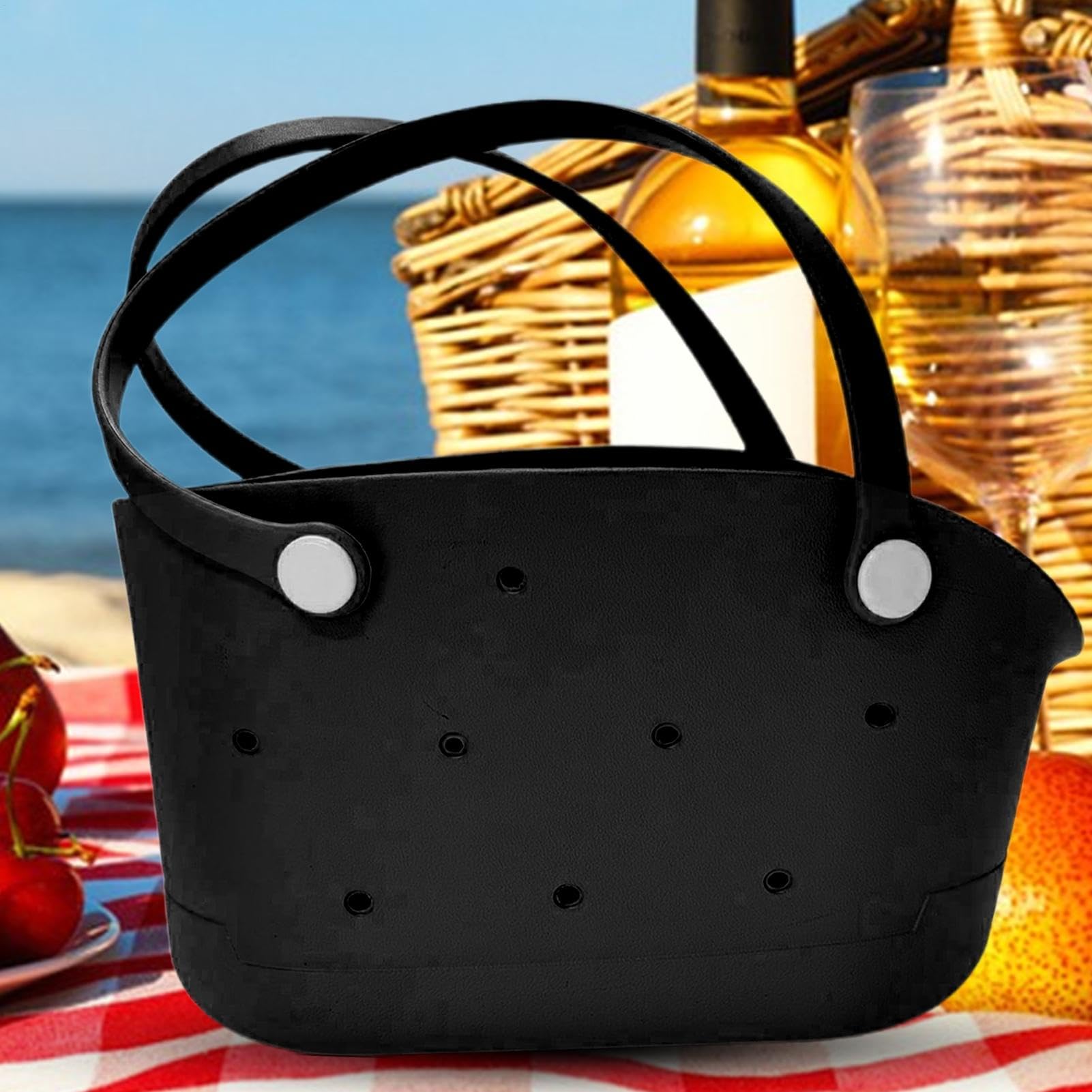 Bolsa de playa de goma, bolsa de playa pequeña, resistente a la arena y lavable, accesorios de viaje portátiles para hombres y mujeres