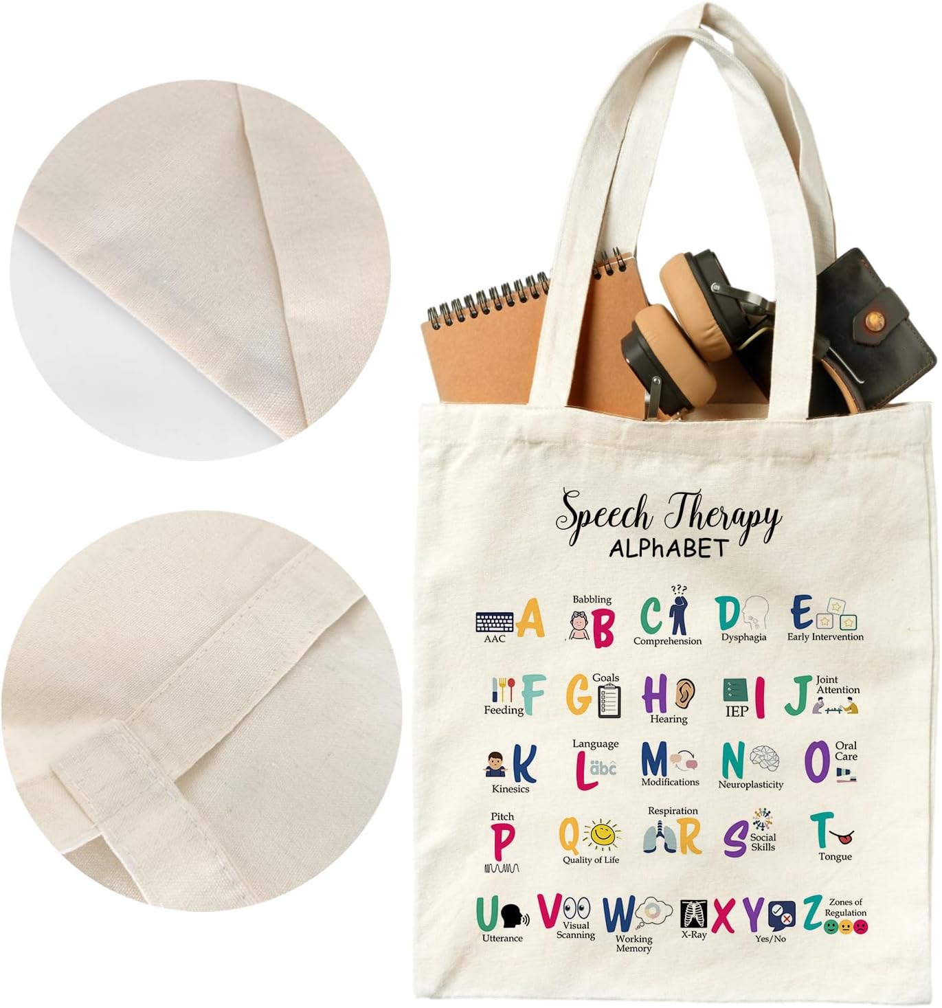Speech Therapist Gift, Speech Therapy Tote Bag, Speech Language Pathologist Gifts, Speech Therapist Gift for Women, Speech Therapist Appreciation Thank You Gifts(SLP Tote bag), MK240332255 - Image 7