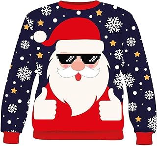 | Jersey de Navidad Noel Azul - Suéter Festivo para Niños - Ideal para Fiestas de Navidad y Año Nuevo - Ropa de Invierno para Celebraciones y Eventos