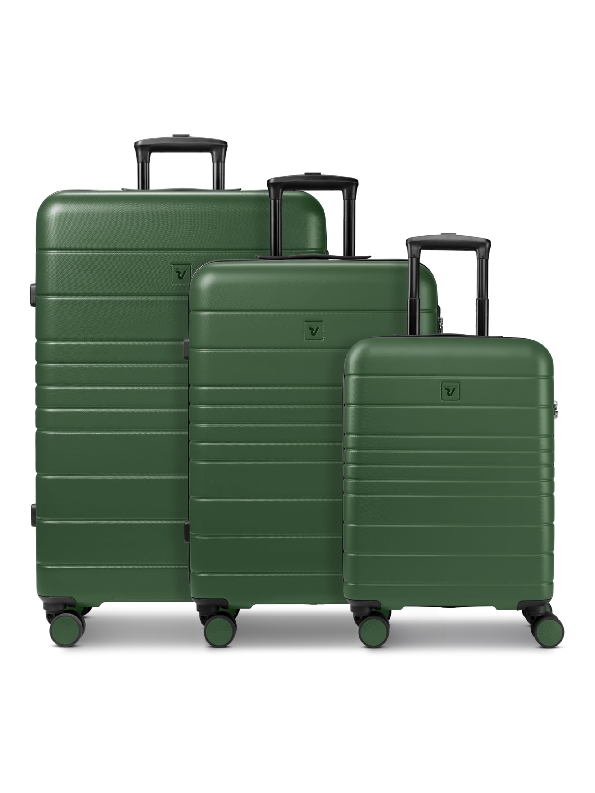 Roncato Koffer-Set 3-teilig für Damen und Herren | Reise-Trolleys 49 x 29 x 77 cm aus hochwertigem, stoßfestem ABS Material | TSA Schloss & Teleskopgriff | Baseliner Serie