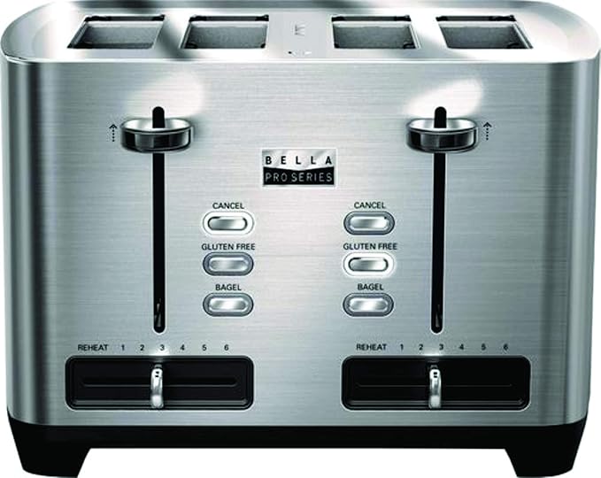 Bella Pro Series 4Slice Wide/SelfCenteringSlot Toaster