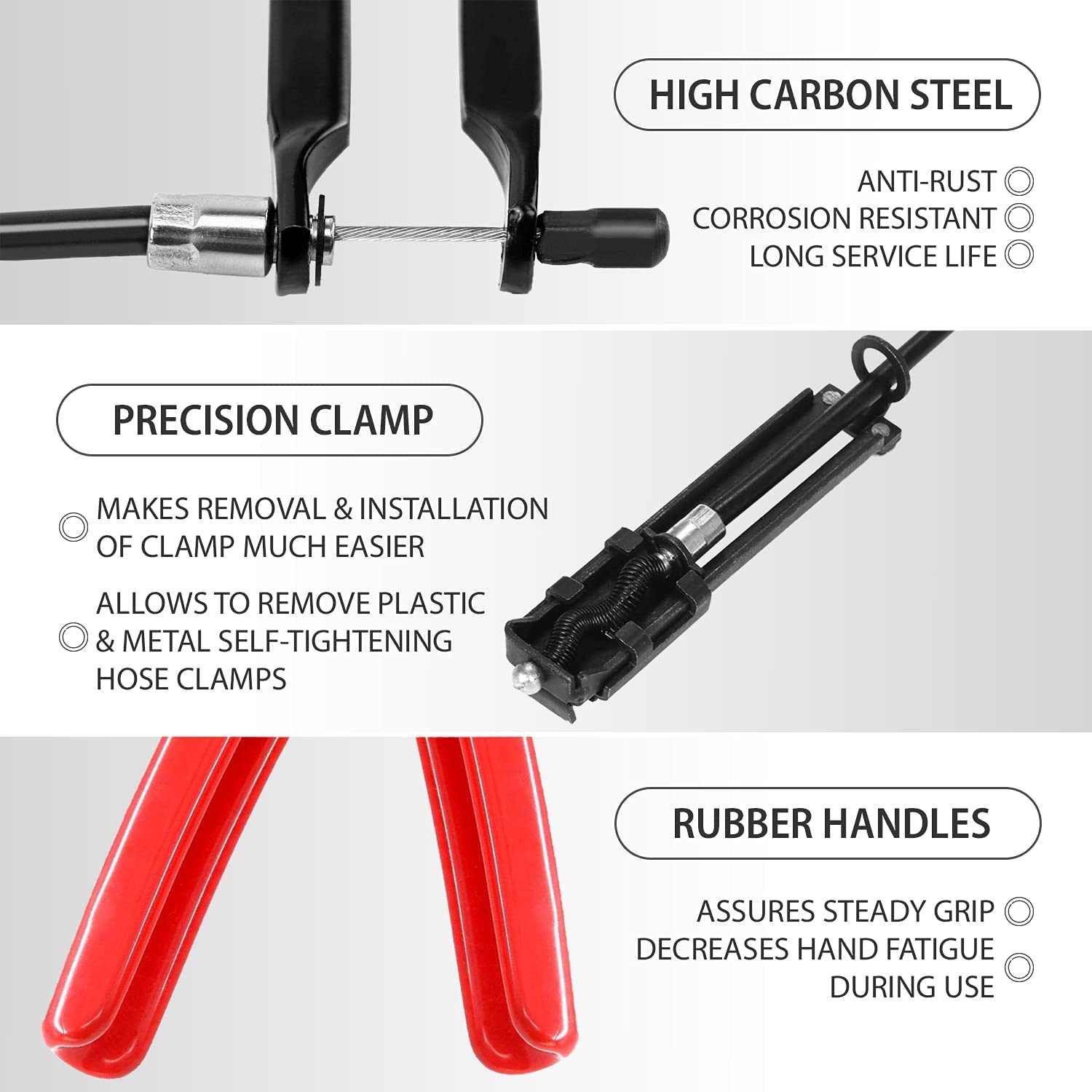 Pinza Flessibile Per Fascette Auto - Per Tubi Carburante, Olio E Radiatore, A Molla - Foto 9