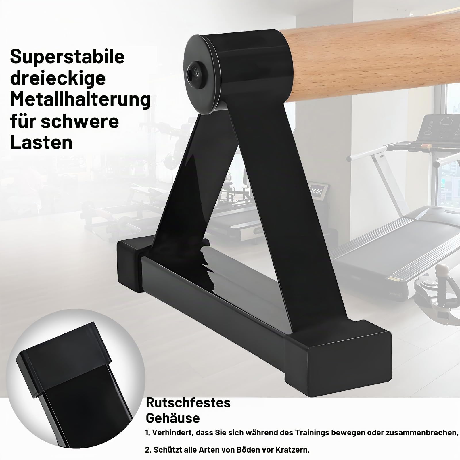 Holz Parallettes Calisthenics Equipment 50cm, Push Up Bars, Liegestützgriffe, Handstand Griffe Barren Fitnessgeräte für Zuhause, Indoor und Outdoor