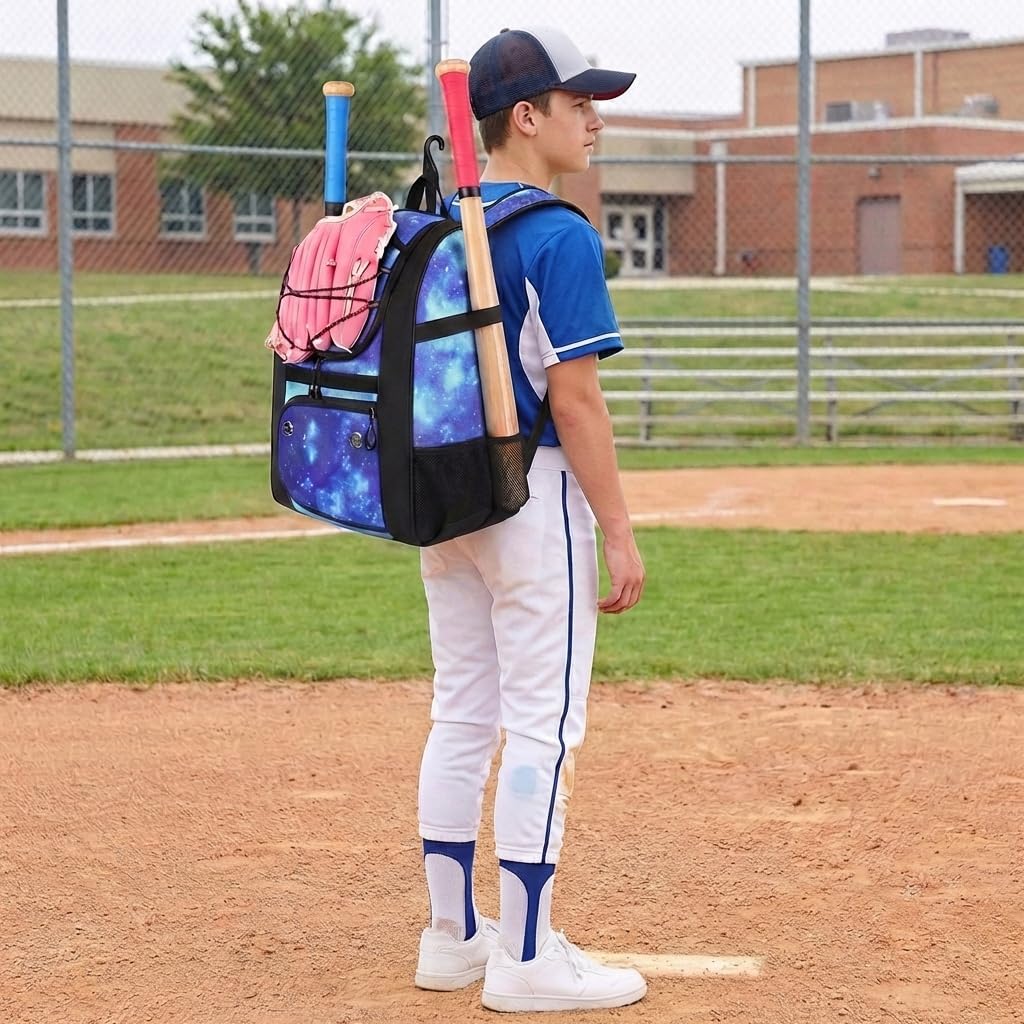 MATEIN Softball Bag, Lightweight Baseball Backpack with Shoe Compartment, Baseball Bag with Fence Hook for TBall Bat & Equipment, Softball Gifts Catchers Backpack for Women Fit Catcher’s Mitt, Helmet