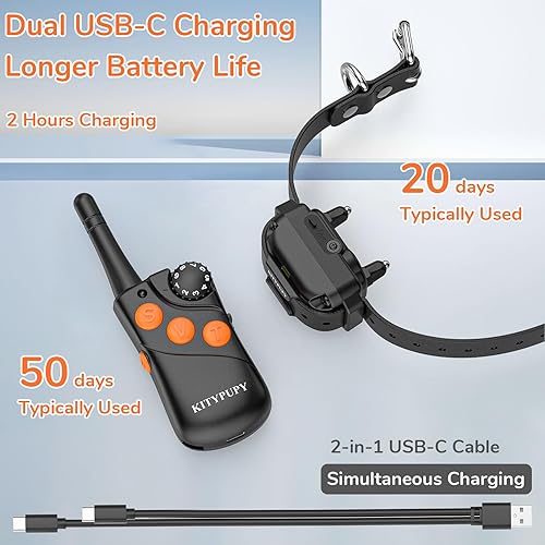 Miniatura 5 de Collar profesional de entrenamiento para perros, collar de choque para perro con control remoto, collar en E para entrenar perros grandes, medianos