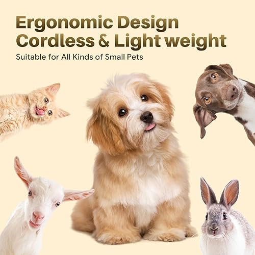 Miniatura 8 de Kit de aseo para perros pequeños, recortador de patas de perro eléctrico 4 en 1 con molinillo de uñas, recortador de uñas de bajo ruido, IPX7