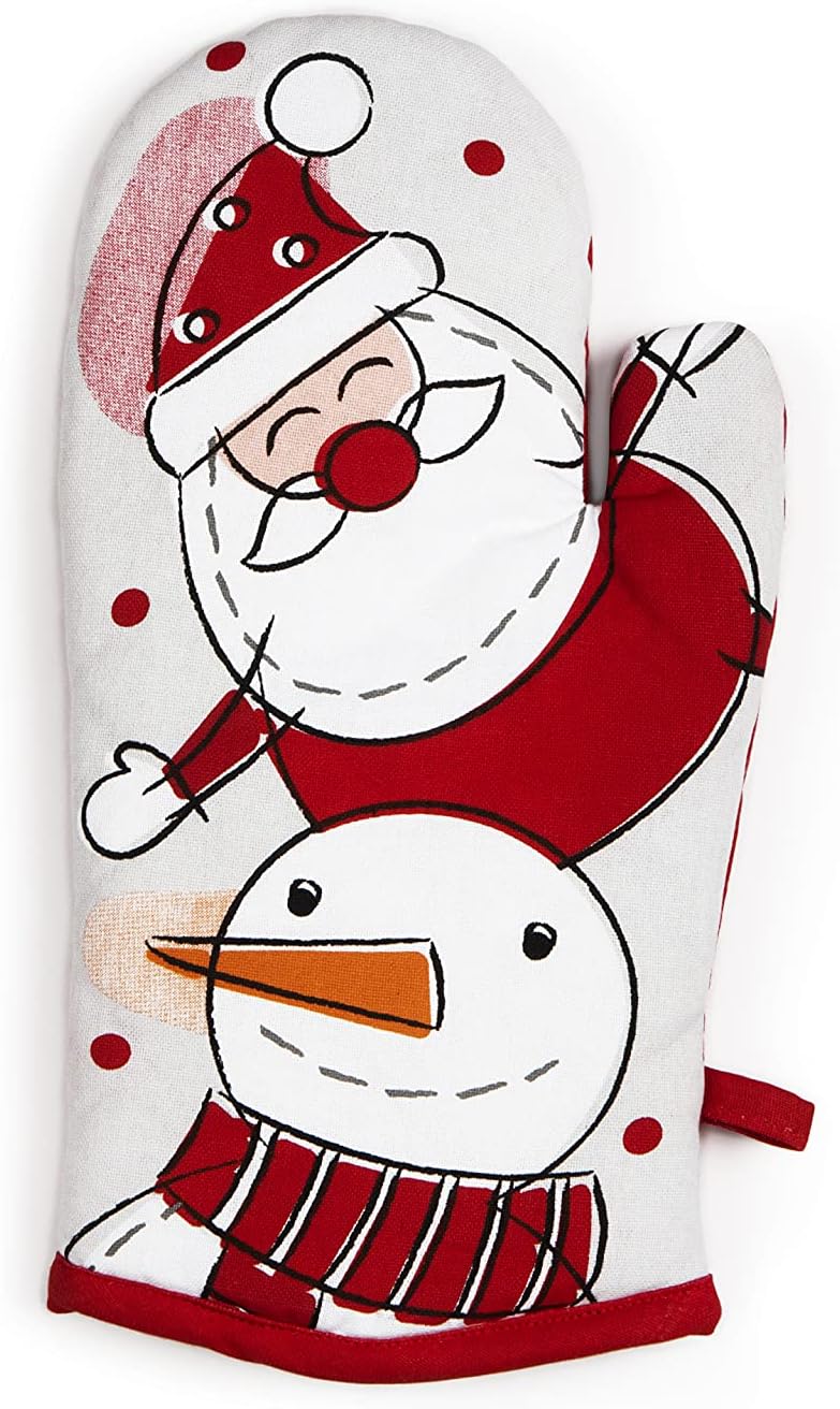Excelsa Snowman Oven Glove, Cotton, Christmas Decoration, 32.5 x 16.5 cm