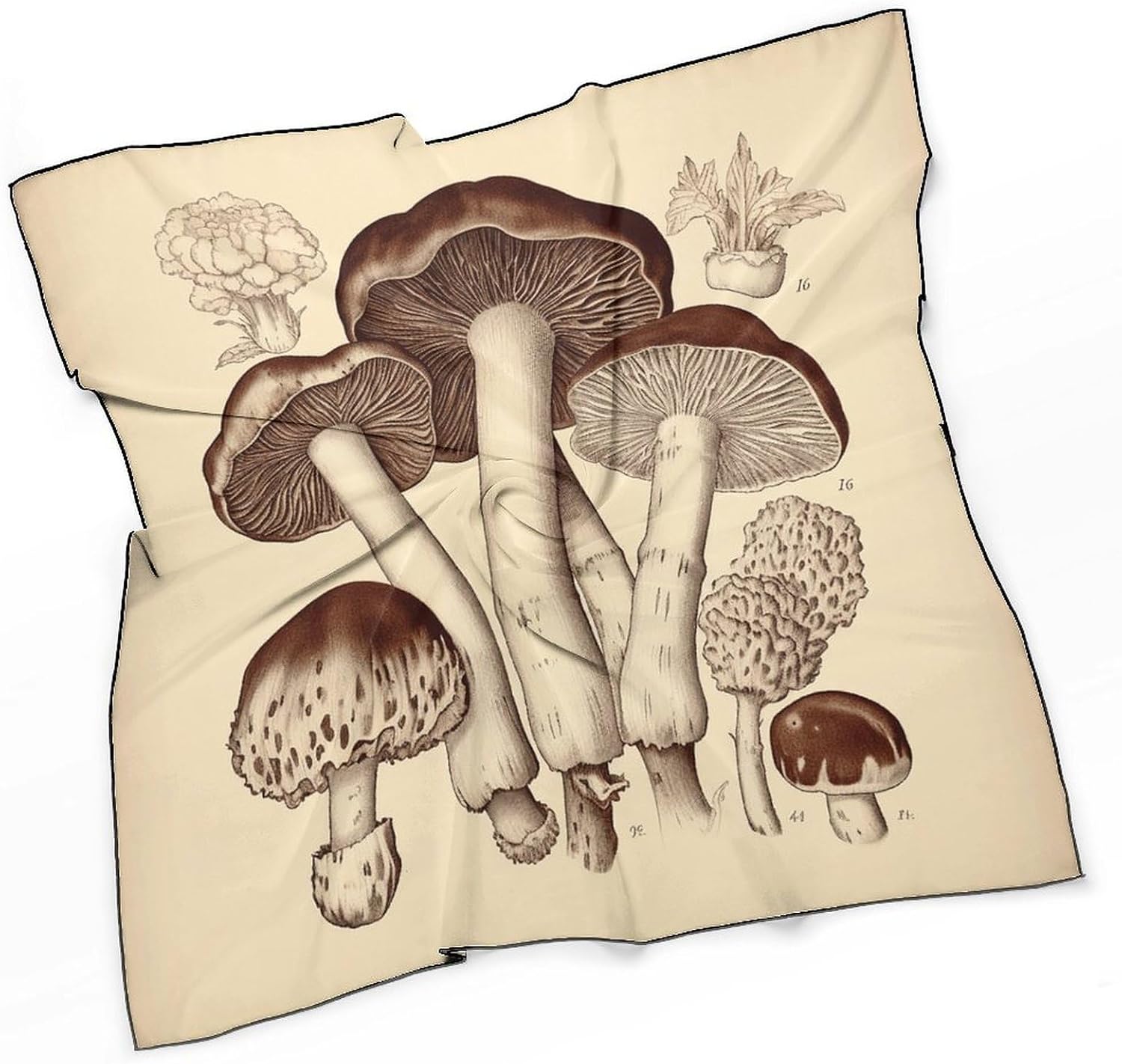 Vintage Mushrooms Drawing2 Bandana Multi-purpose Headband Square Hair Scarf Handkerchief Neck Scarf Head Scarf 27"x 27"