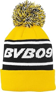 BVB - Gorro con pompón Infantil, Color Amarillo y Negro