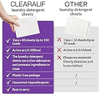 Vista 10 de CLEARALIF Laundry Detergent Sheets, Orange, 64 Load, CLEARALIF Laundry Detergent Strips Eco Friendly & Hypoallergenic
