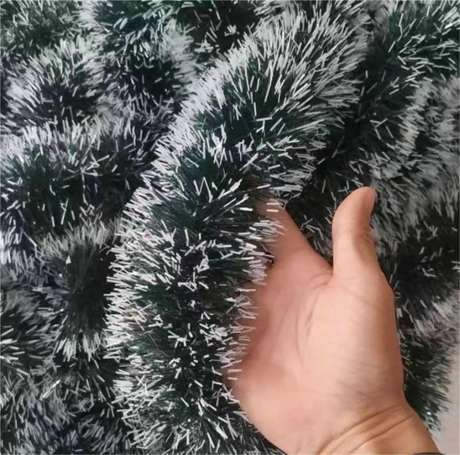 Weihnachtsgirlande Weihnachten grün Zuckerrohr Bänder Girlande Lametta hängen Anhänger Kranz Bänder Weihnachtsbaum Ornament Hochzeit Party Dekoration(Green,5000CM (25Roll))