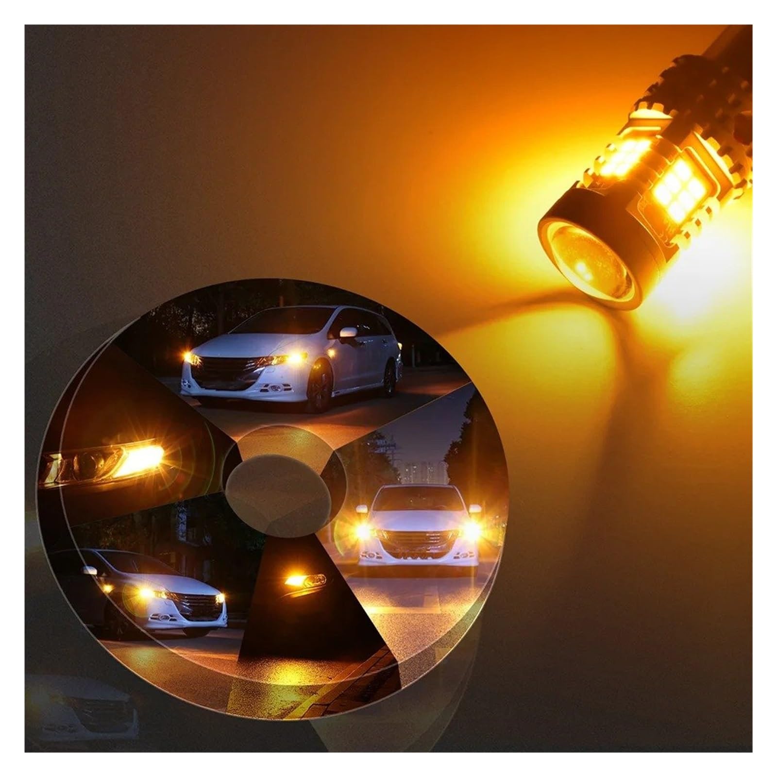 Pilotos Traseros coche Bombillas LED Canbus S25 1156 BA15S P21W BAU15S 7507 PY21W T20 7440 W21W WY21W, Luces Intermitentes Amarillas Para Coche(BAU15S PY21W 7507)