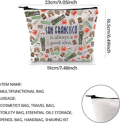Miniatura 2 de WCGXKO San Francisco regalo San Francisco Skyline regalo San Francisco bolsa con cremallera bolsa de maquillaje, San Francisco, Cremallera