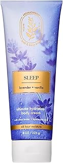 Bath & Body Works Lavender Vanilla Aromatherapy Body Cream, Ultimate Hydration Moisturizer with Shea Butter & Hyaluronic Acid for Dry Skin, 8 fl oz - 1 Pack